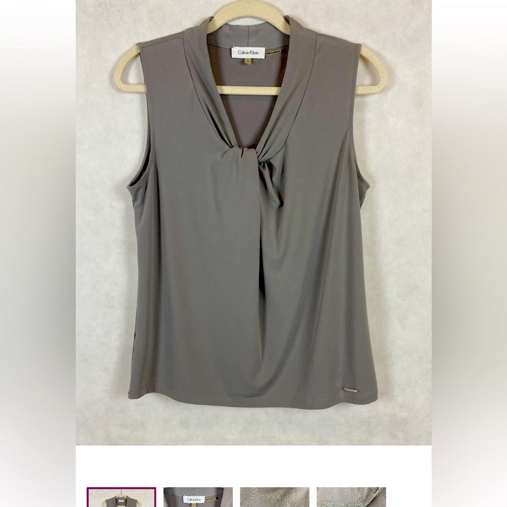 Calvin Klein Taupe Sleeveless Blouse